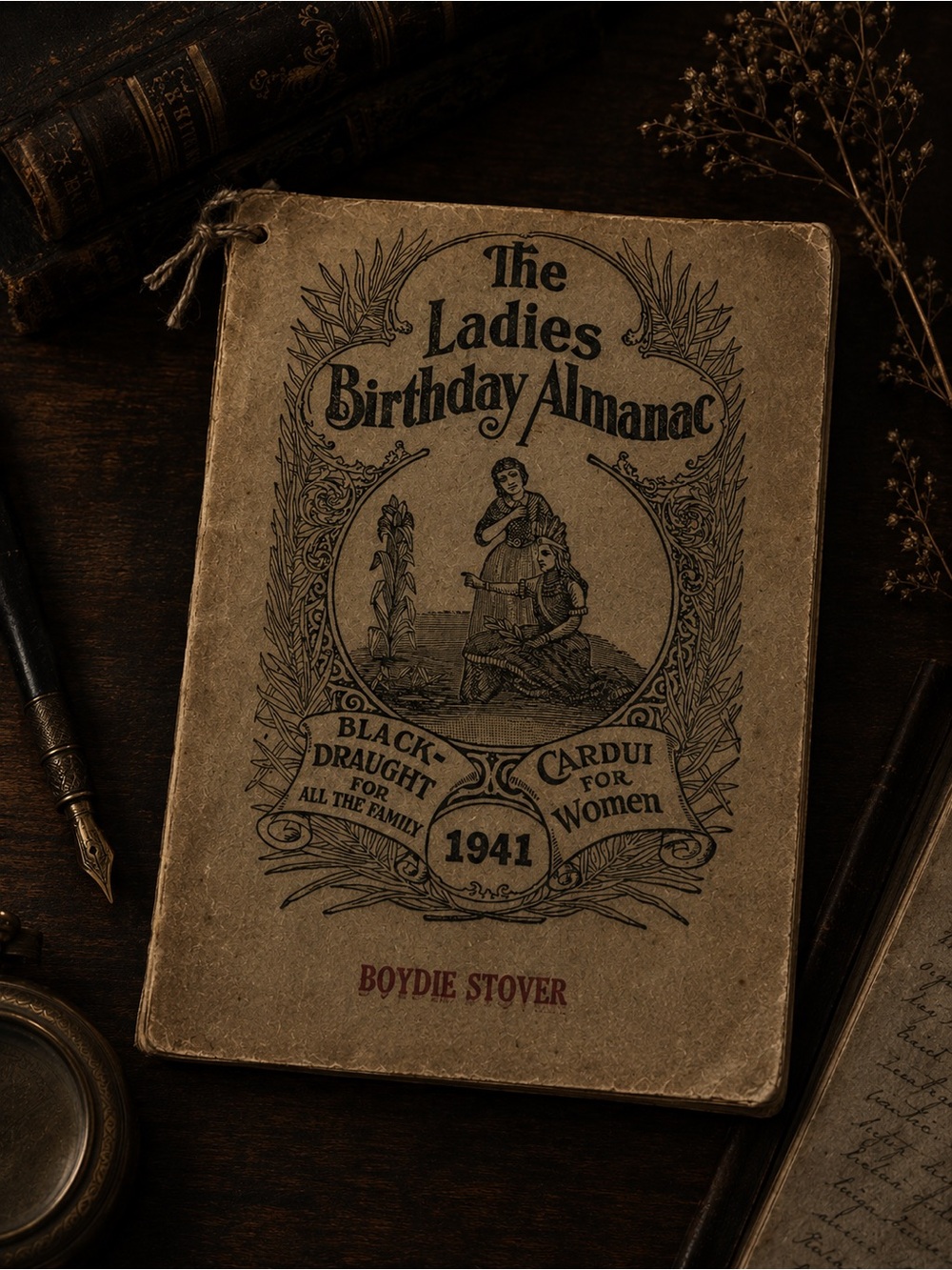 1941 Ladies Birthday Almanac Vintage Black Draught Cardui Ephemera Booklet